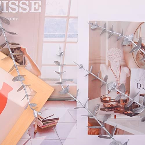 FEQO 36 Pcs Silver Artificial Eucalyptus Stems 15" Faux Eucalyptus Branches