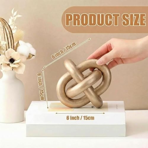 Yalikop 3 Link Wood Knot Decor Rustic Table Shelf Accents, Champagne