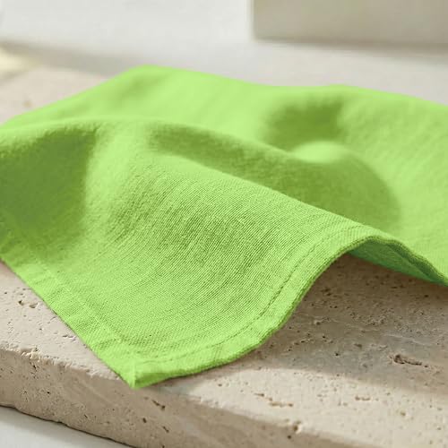 PurpleEssences Cloth Dinner Napkins 18x18 in Set of 12 - Apple Green