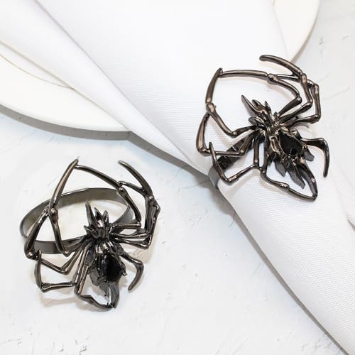 Halloween Spider Napkin Ring Holder Set of 6