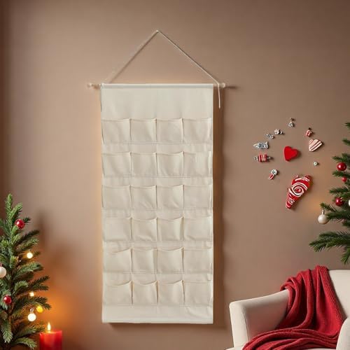 Reusable Christmas Advent Calendar with Pockets Door Wall Hanging