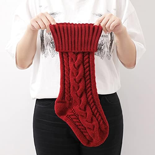 Nanou 18” Knitted Christmas Stockings, 1 Pack, Fuchsia