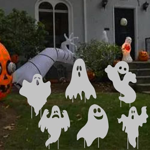 Halloween Yard Decorations, Ghost Lawn Stakes Signs for Outdoor Party Decor