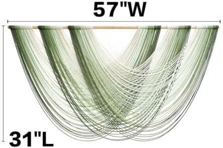 Macrame Wall Hanging Large Dip Dyed Boho Green Wall Art Decor 57"W*31"L
