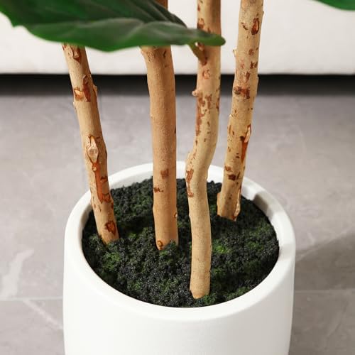 6FT Artificial Fiddle Leaf Fig Tree with White Planter for Home Decor