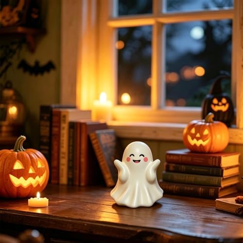 Halloween Ghost Figurine Cute Ghost Resin Statues 1Pcs