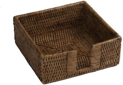 Rattan Napkin Holder in Dark Brown / Luncheon / Natural
