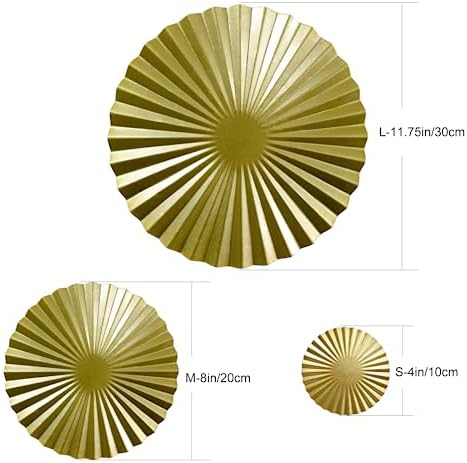 Glamativity Sunburst Wall Art Set Of 6, Gold Wall Decor, Metal Modern Accent Large Sunburst Hanging Decorations Above