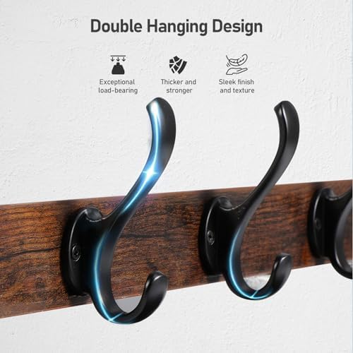 Rustic Coat Rack Wall Mount / Rustic Brown / 29 Inch