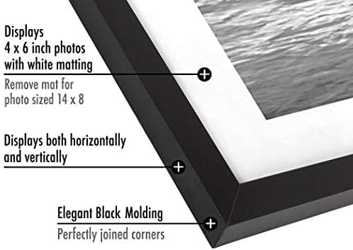 Collage Picture Frame / Black / 8 x 16 / 4 x 6 / Three Photos