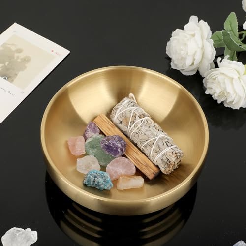 Key Bowl for Entryway Table Decorative Bowl Key Dish for Organizing Tabletop / 7.4 Inches / Gold
