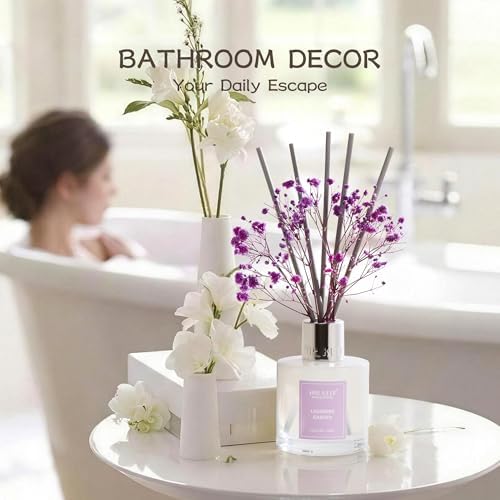 Airkeep Reed Diffuser Set,3.38 fl oz (100 ml) - Lavender Garden Oil Diffusers with 8 Reed Sticks, Home Fragrance Reed