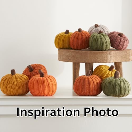 Set of 12 Small 3 inch Knit Pumpkins (Small Knit Assorted 12)