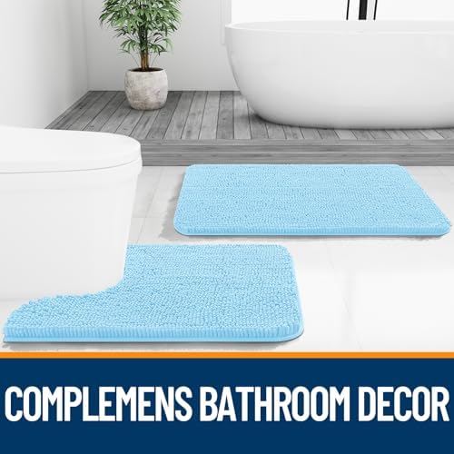 OLANLY Bathroom Runner Rugs 70x24, Extra Soft Absorbent Chenille Bath Rugs