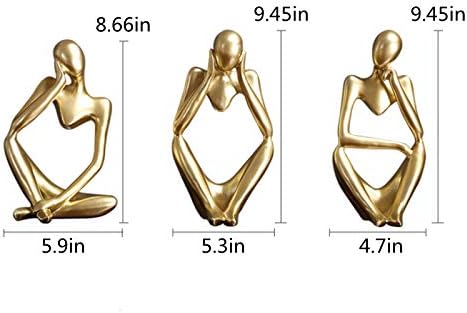 Resin Thinker Style Abstract Sculpture Statue Collectible Figurines Home Office Bookshelf / Gold