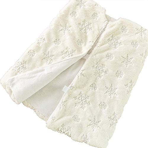 Christmas Tree Skirt 36 inches White Faux Fur Silver Snowflake Sequin Embroidered Luxury Tree Skirt Xmas Decoration