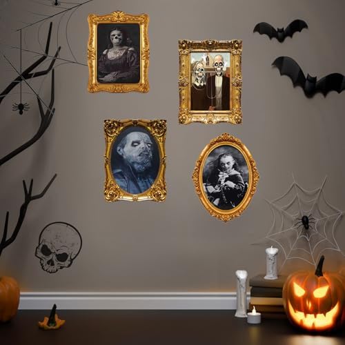 ECGER Halloween Decorations Indoor, Haunted Scary Changing Face Pictures