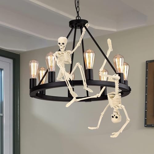 16" Halloween Skeleton Decorations with Posable Joints, 5Pcs
