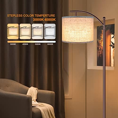 Floor Lamp for Living Room, 4 Color Temperature LED Floor Lamp with Remote Control & Foot Switch, LED Bulb Included