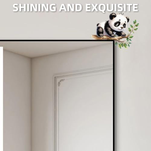 DIY Diamond Art Painting Animal Door Corner Decor, PVC Frame Signs with Black Cat Designs for Holiday Home, Festive Wall Hanging Gift for Family