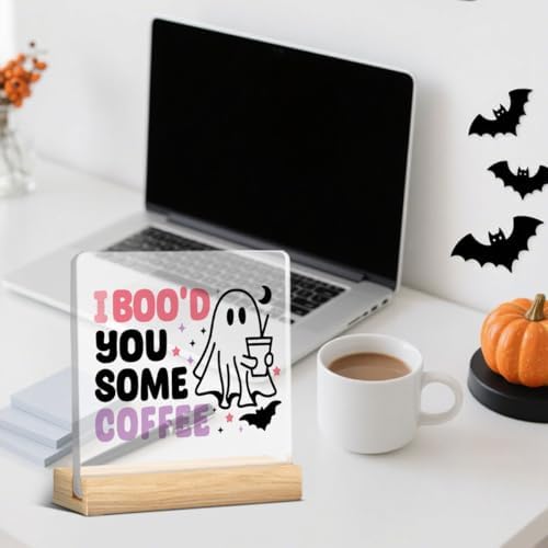 Halloween Coffee Sign Decor for Home Office Coffee Bar Station Table