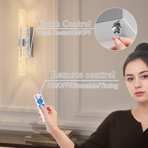 camuucci Battery Operated Wall Sconces Set of 2, Rechargeable Wall Lights