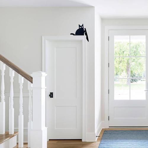 Black Cat Door Topper Cat Door Corner Decor Black Cat Halloween Decor