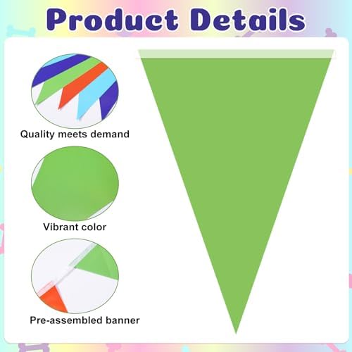 Jetec 5 Pcs 49Ft Blue Green Orange Purple Banner, Mystery Theme Party Decor