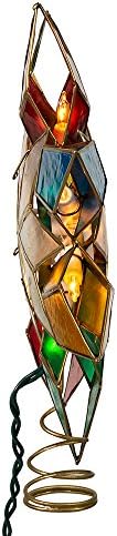 Kurt Adler 10-Light Multi-Color Capiz Star Tree Topper