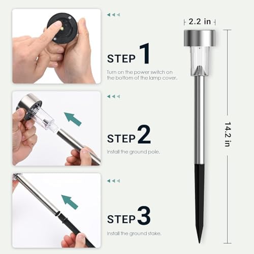 GIGALUMI Outdoor Waterproof Solar Garden Lights, 20 Pack Cold White