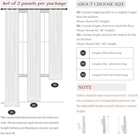 Extra Long Floor to Ceiling 108 Inch Negras Cortinas Para Sala, Pinch Pleated Linen Sheer Luxury Cutains for Living