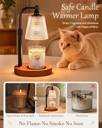 Candle Warmer Lamp with Timer, Birthday Gifts for Women,Farmhouse Decor