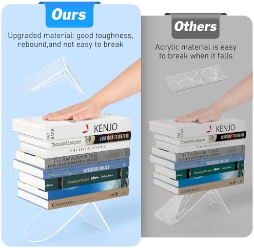 Acrylic Bookends / Bookend Holders / Clear / Set of 8