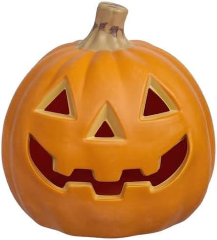 Xodus Battery Operated LED Light Up Pumpkin, Jack-O-Lantern, 6-inch, 2 Pack