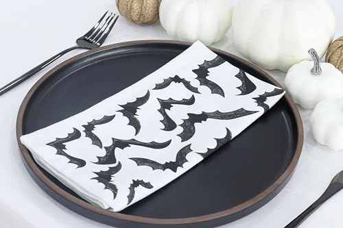 PurpleEssences Halloween Cloth Napkins 18x18 in Set of 6 - Bat