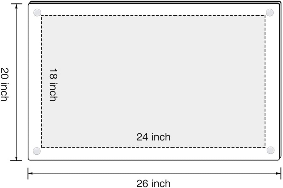 NIUBEE 18x24 Clear Acrylic Wall Mount Floating Frameless Picture Frame | Full Frame is 20.5x26.5 inch Up to 18x24 Photo