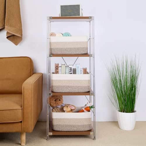 Toy Baskets / Large Storage Baskets / L17xw13xh7.5 / Gradient Brown / Set of 2