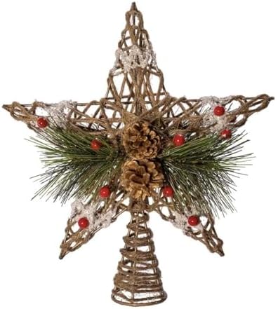 Kurt Adler 11-Inch Natural Star with Pinecones Treetop