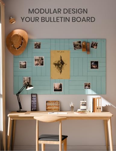 Fluxynara 36" x 24" Large Felt Bulletin Board, Aqua Blue