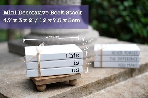 Mini Decorative Books for Tiered Tray Decor - Faux Wooden Books for Coffee Table Decoration - Farmhouse Shelf Decor - This is Us Sign