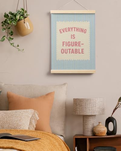 FGFK Everything Is Figureoutable Inspirational Wall Art Poster Hanger Frame