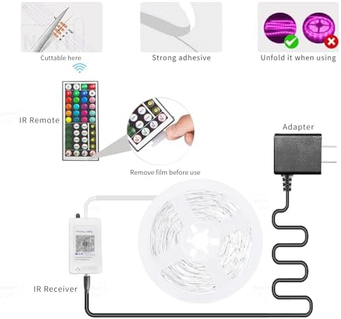 KSIPZE 100ft Led Strip Lights RGB Music Sync Color Changing Led Lights with Smart App Control Remote Led Lights for