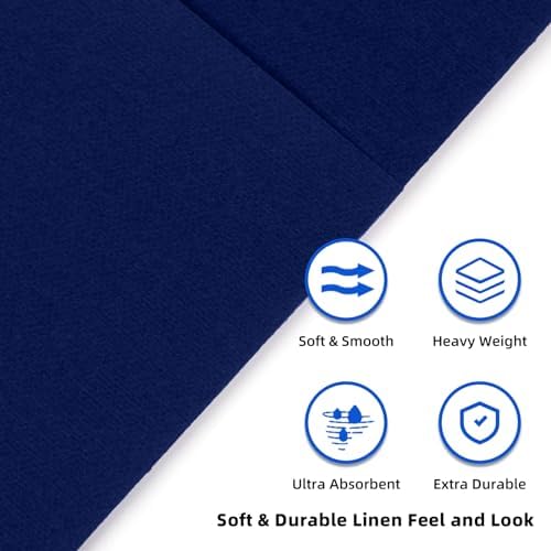 KAMMAK Blue Napkins Disposable 100 Pack Cloth like Paper Dinner Napkins Folded with Pocket Navy Blue Napkins Hand Towel for Party Decoration, Wedding Reception, Bathroon and Kitchen (16.5 x 16.5 inch)