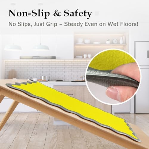 Arenarug Scalloped Kitchen Mats for Floor, Yellow Kitchen Rugs Set of 2
