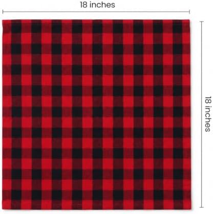 Blue Needles Buffalo Plaid Gingham Cloth Napkins Cotton Set of 12-18"x18"