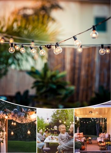 Brightown Outdoor String Lights 30FT Patio Lights with 25 Edison Glass Bulb