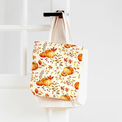 Whaline 10Pcs Fall Cotton Fabric Bundles Pumpkin Maple Leaves Fat Quarters Orange Brown Autumn Forest Sewing Fabrics for Harvest Party Thanksgiving DIY Craft Home Decor, 18 x 22 Inch