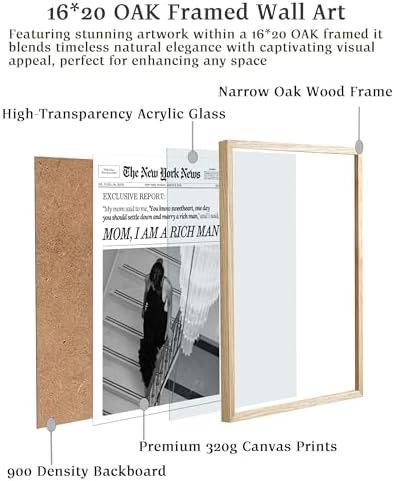 EcoHest 16x20 in Mom I Am a Rich Man Newspaper Framed Wall Art