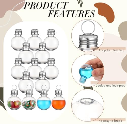Bokon 25 Pack 1oz Plastic Mini Potion Bottles with Ring Lids