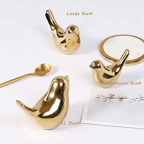 FANTESTICRYAN Small Birds Statues Home Decor, Modern Style, Gold, M&L
